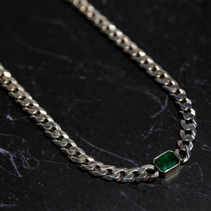 EMERALD CUBAN IN SILVER