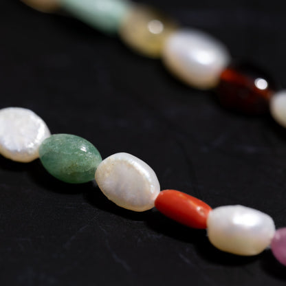 GEMSTONE AND PEARL NECKLACE